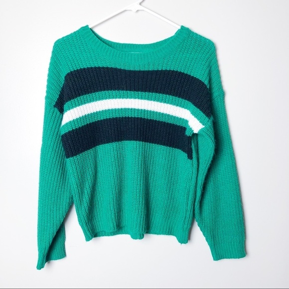 Cloth Fitted Striped Crop Sweater - Picture 1 of 4